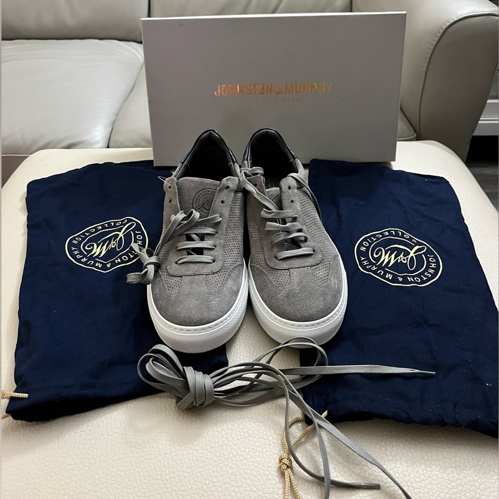 NWB - Johnston & Murphy Italian Suede Sneakers - Size 9.5 - Made in Italy